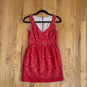 Shoshanna Vibrant Lace Mini Dress